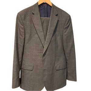 TED BAKER LONDON Endurance Jay Trim Fit Wool Suit Windowpane Mid Grey 44R/35R